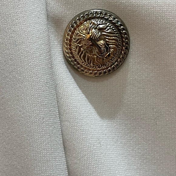 White Symphony Romper with Gold Lion Buttons - Picture 3 of 8